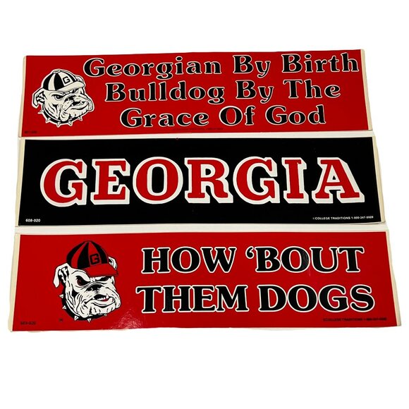 3 Vintage Georgia Bulldogs bumper stickers Decals - Picture 1 of 1